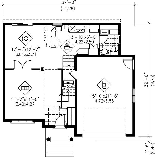 Contemporary Floor Plan - Main Floor Plan #25-2164
