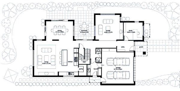 Modern Floor Plan - Main Floor Plan #496-8