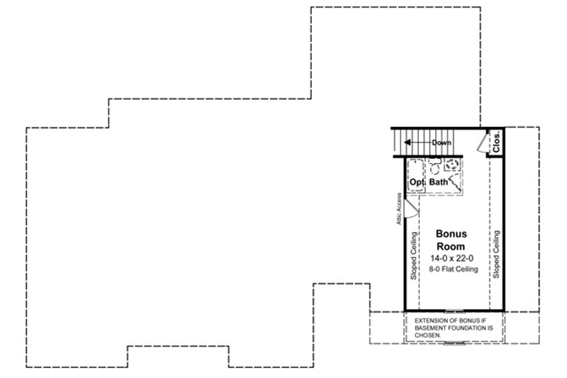 House Blueprint - Floor Plan - Upper Floor for European House Plan #21-502 - 3 bed, 2.5 bath