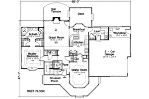 Floor Plan - Main Floor for Country House Plan #312-573 - 3 bed, 2.5 bath