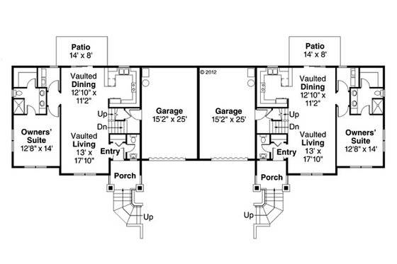 Floor Plan - Main Floor for Craftsman House Plan #124-889 - 3 bed, 2.5 bath