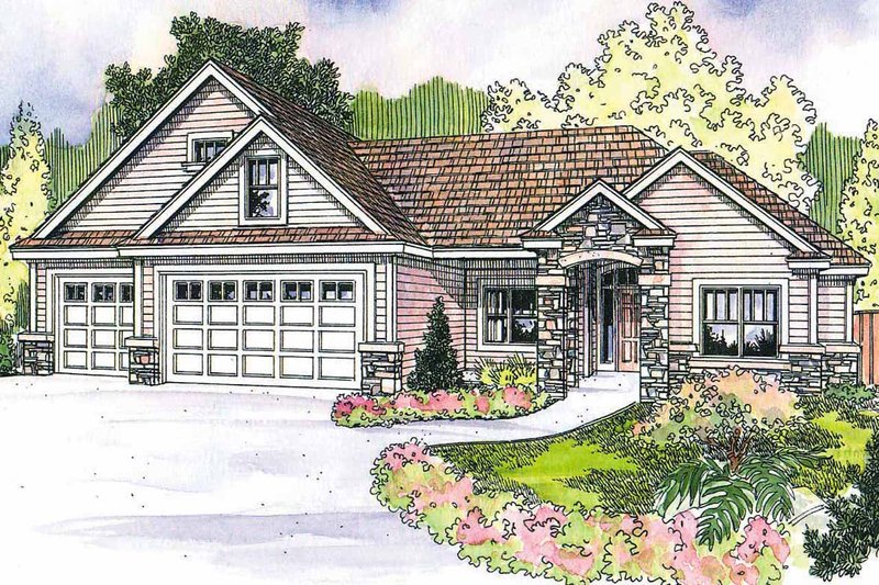 Architectural House Design - Country Exterior - Front Elevation Plan #124-700