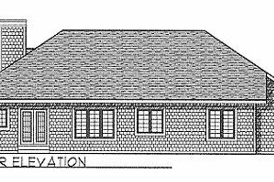 Exterior - Rear Elevation for Traditional House Plan #70-244 - 3 bed, 2 bath