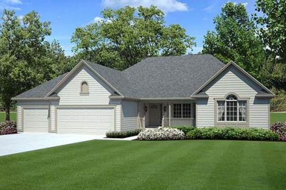 Exterior - Front Elevation for Traditional House Plan #312-251 - 3 bed, 2 bath