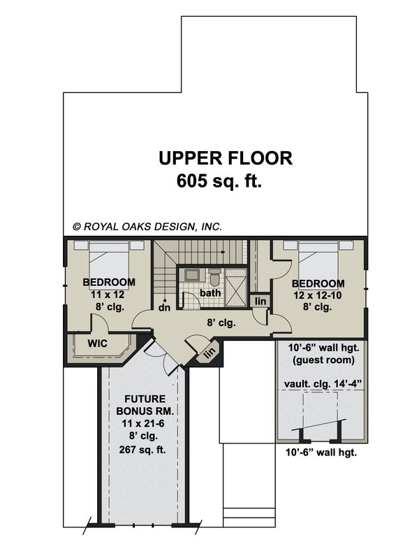 Farmhouse Floor Plan - Upper Floor Plan #51-1215