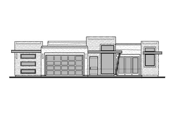 Exterior - Front Elevation 3 for Adobe / Southwestern House Plan #1073-26 - 4 bed, 4.5 bath