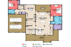Floor Plan - Main Floor for Country House Plan #63-270 - 4 bed, 3 bath