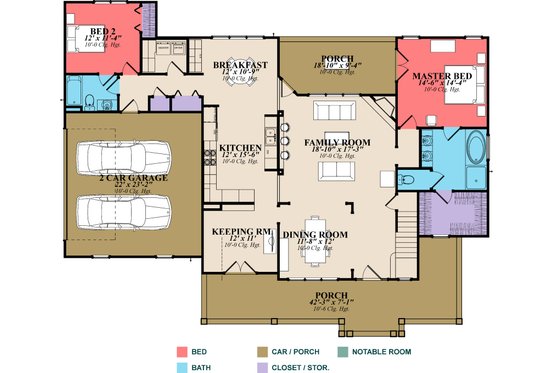 Floor Plan - Main Floor for Country House Plan #63-270 - 4 bed, 3 bath