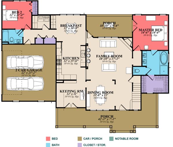 House Plan Design - Country Floor Plan - Main Floor Plan #63-270