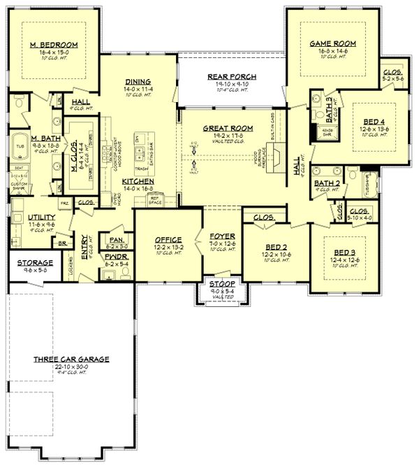 House Plan Design - Ranch Floor Plan - Main Floor Plan #430-186