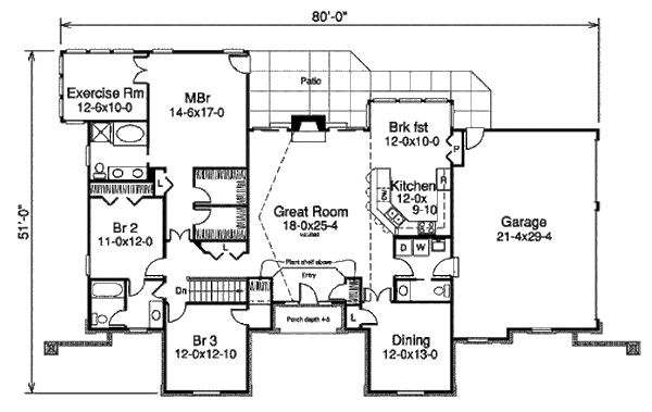 Traditional Floor Plan - Main Floor Plan #57-372