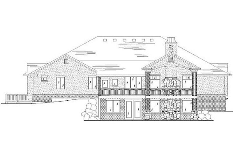 Home Plan - Exterior - Rear Elevation for European House Plan #5-369 - 6 bed, 3.5 bath