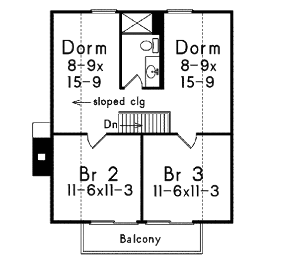 Architectural House Design - Cottage Floor Plan - Upper Floor Plan #57-551