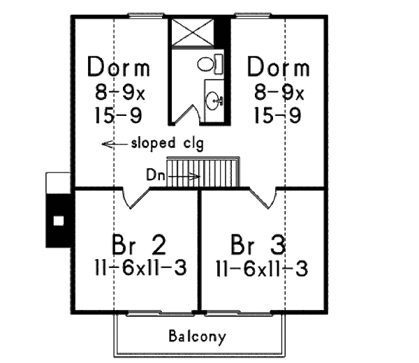 Cottage Floor Plan - Upper Floor Plan #57-551