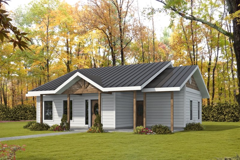 House Blueprint - Cottage Exterior - Front Elevation Plan #117-995