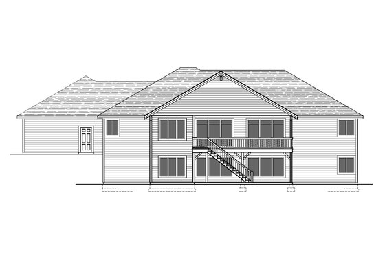 Exterior - Rear Elevation for Craftsman House Plan #112-228 - 7 bed, 3.5 bath