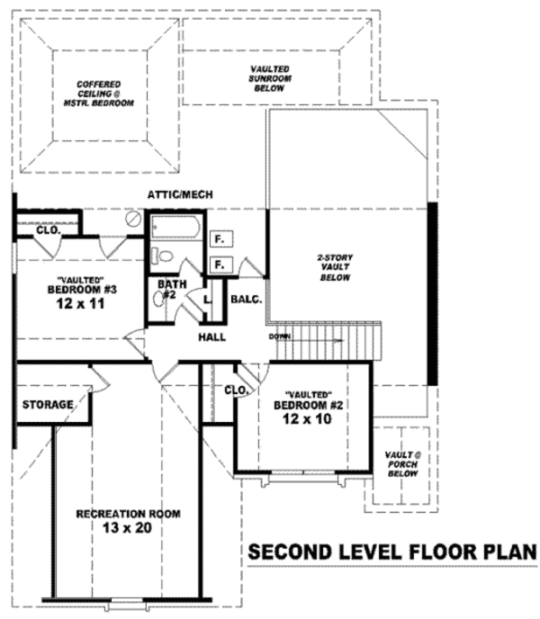 European Floor Plan - Upper Floor Plan #81-801