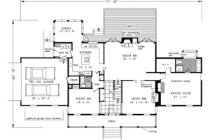 Floor Plan - Main Floor for Farmhouse House Plan #3-102 - 5 bed, 3.5 bath