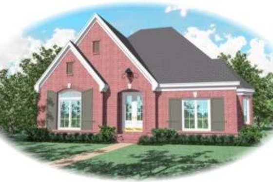 Exterior - Front Elevation for European House Plan #81-1280 - 4 bed, 3 bath
