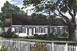 Colonial Exterior - Front Elevation Plan #137-163