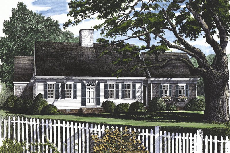 Architectural House Design - Colonial Exterior - Front Elevation Plan #137-163