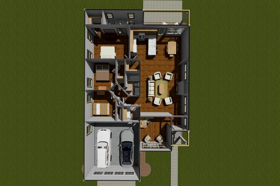 Floor Plan - Main Floor for Traditional House Plan #513-15 - 3 bed, 2 bath