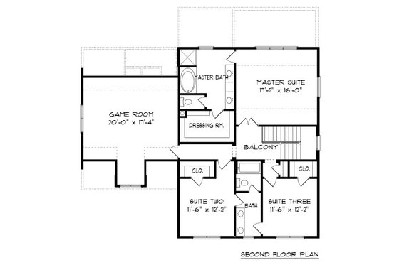 Floor Plan - Upper Floor for Farmhouse House Plan #413-878 - 4 bed, 3 bath