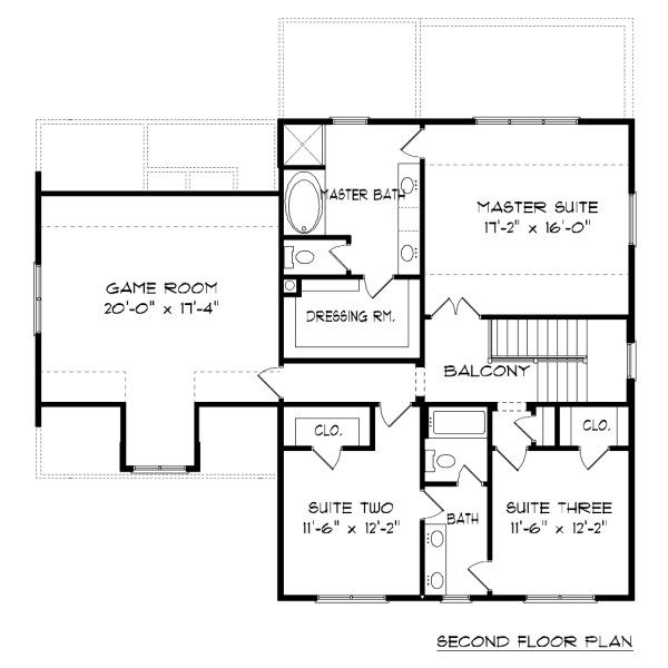 Architectural House Design - Farmhouse Floor Plan - Upper Floor Plan #413-878