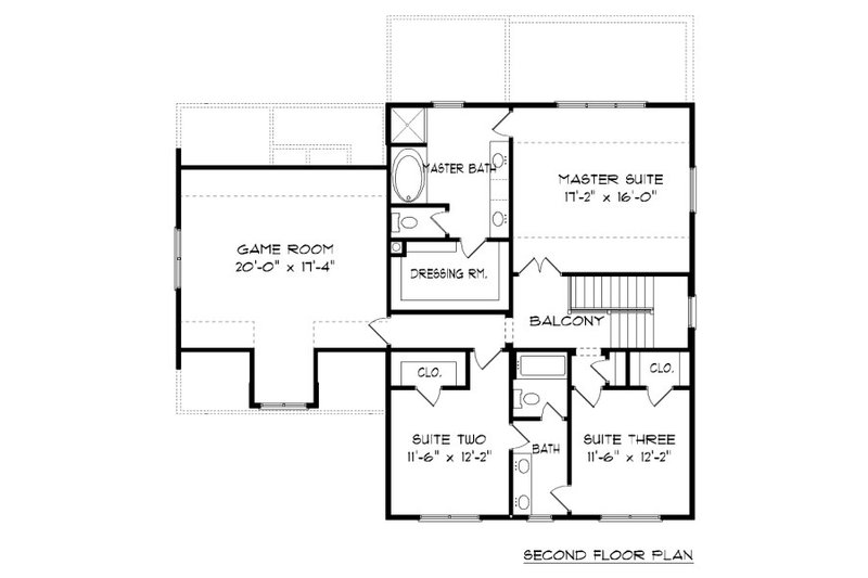 Home Plan - Floor Plan - Upper Floor for Farmhouse House Plan #413-878 - 4 bed, 3 bath
