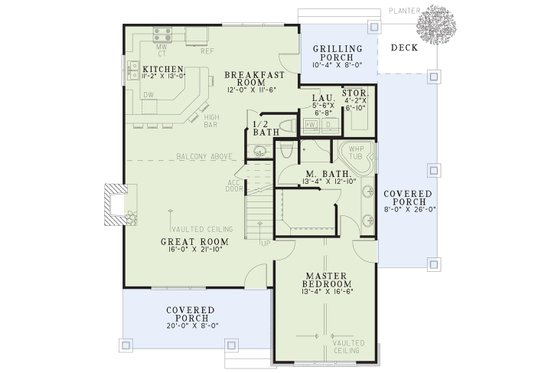 Floor Plan - Main Floor for Country House Plan #17-3464 - 3 bed, 2.5 bath