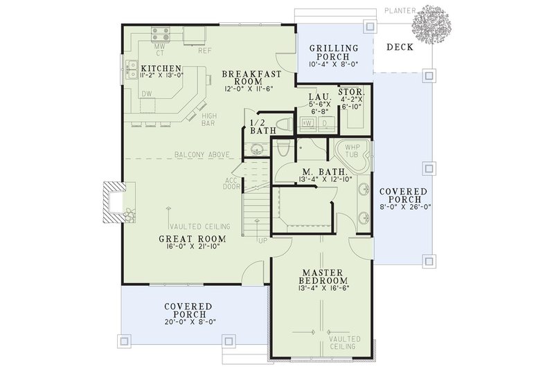 Architectural House Design - Floor Plan - Main Floor for Country House Plan #17-3464 - 3 bed, 2.5 bath