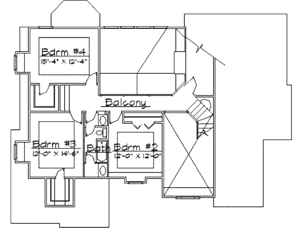 House Blueprint - European Floor Plan - Upper Floor Plan #31-109