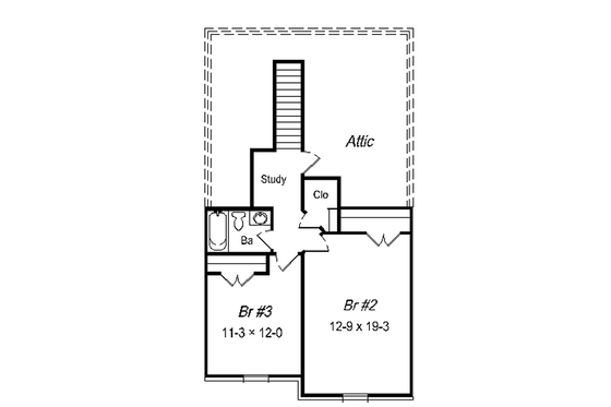Floor Plan - Upper Floor for Colonial House Plan #329-209 - 3 bed, 2 bath