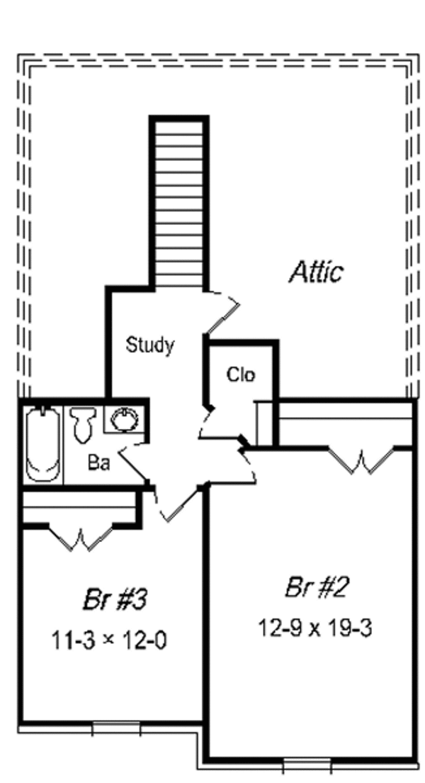 Colonial Floor Plan - Upper Floor Plan #329-209