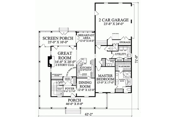 Floor Plan - Main Floor for Country House Plan #137-199 - 4 bed, 3.5 bath
