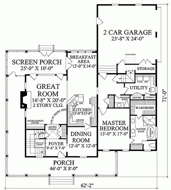Country Floor Plan - Main Floor Plan #137-199