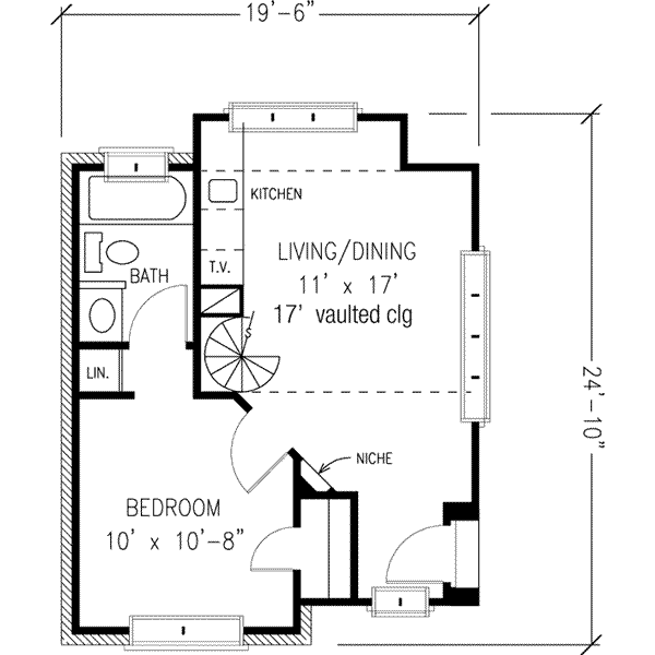 House Blueprint - Cottage Floor Plan - Main Floor Plan #410-165