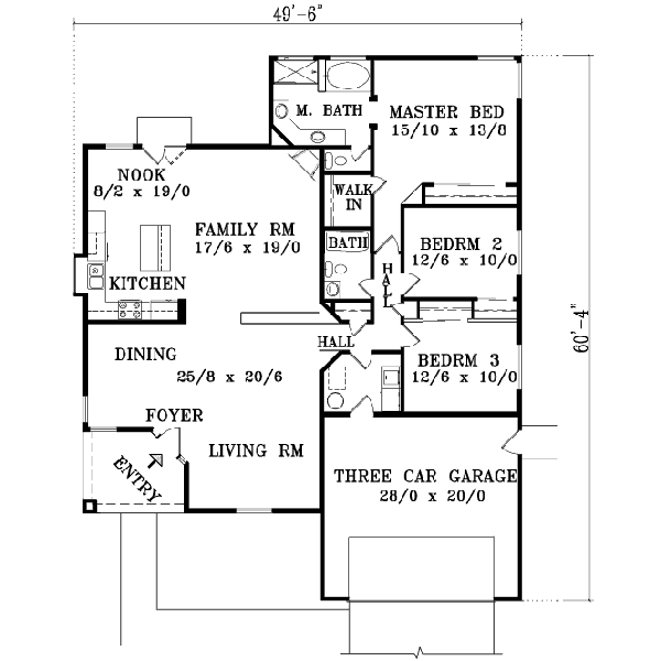 Adobe / Southwestern Floor Plan - Main Floor Plan #1-1379
