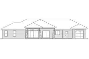 Exterior - Rear Elevation for Craftsman House Plan #124-1167 - 3 bed, 3 bath