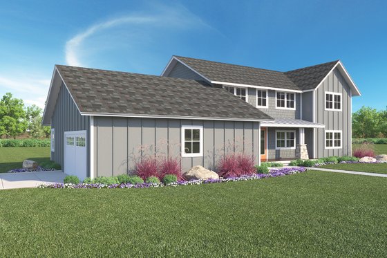 Exterior - Front Elevation 3 for Farmhouse House Plan #1068-4 - 3 bed, 2.5 bath