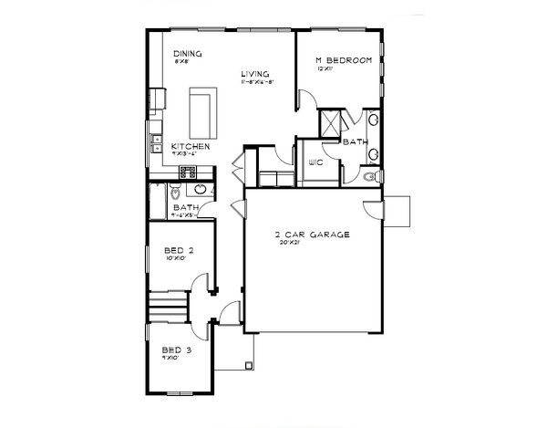 Country Floor Plan - Main Floor Plan #515-41