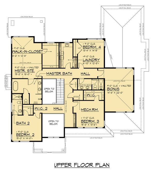 Contemporary Floor Plan - Upper Floor Plan #1066-278