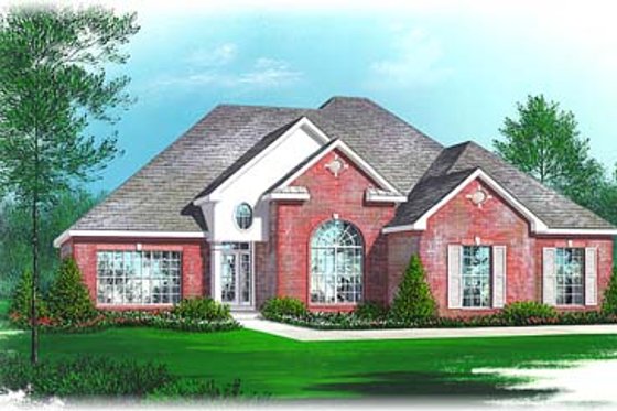 Exterior - Front Elevation for European House Plan #15-234 - 3 bed, 2.5 bath