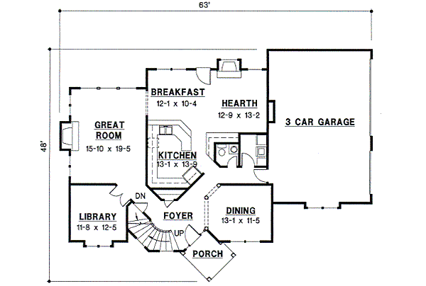 European Floor Plan - Main Floor Plan #67-551