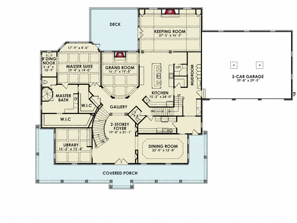 Floor Plan - Main Floor for Traditional House Plan #54-720 - 6 bed, 4 bath