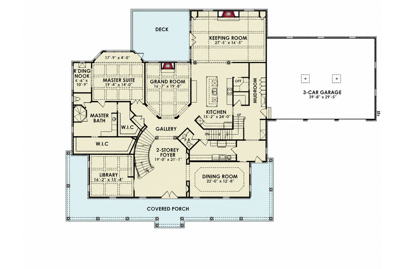 Dream House Plan - Floor Plan - Main Floor for Traditional House Plan #54-720 - 6 bed, 4 bath