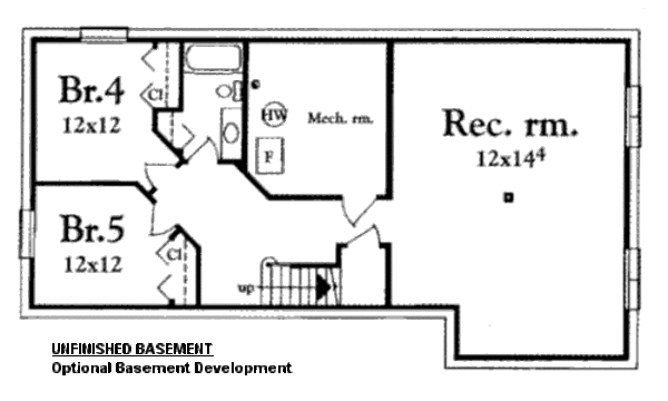 Ranch Floor Plan - Lower Floor Plan #409-112