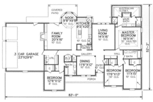 Floor Plan - Main Floor for Traditional House Plan #65-178 - 4 bed, 3 bath