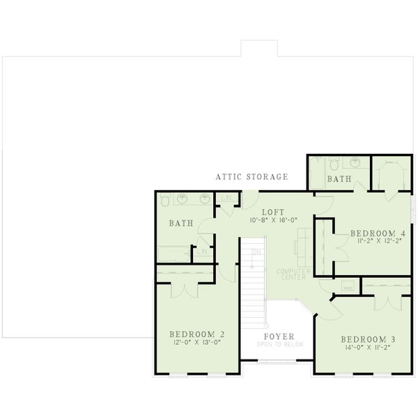 Home Plan - Traditional Floor Plan - Upper Floor Plan #17-2673