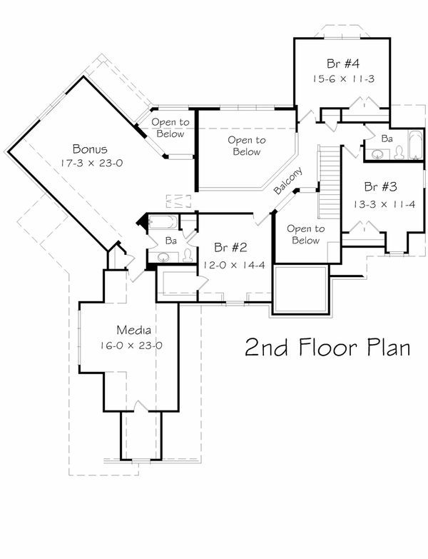 Floor Plan - Upper Floor Plan #329-382